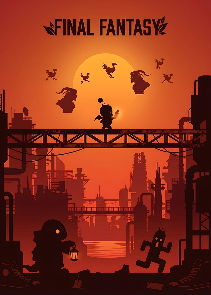 Final Fantasy Minimalist Cityscape