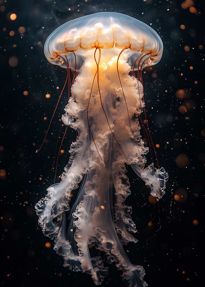 Jellyfish in dark water