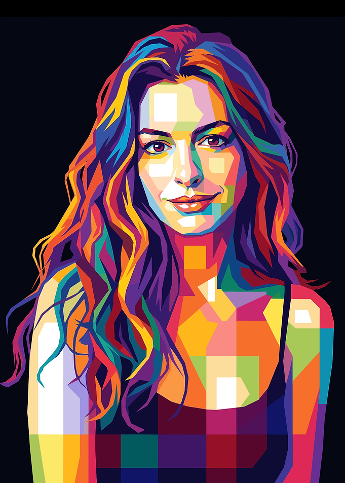 Anne Hathaway Pop Art Portrait