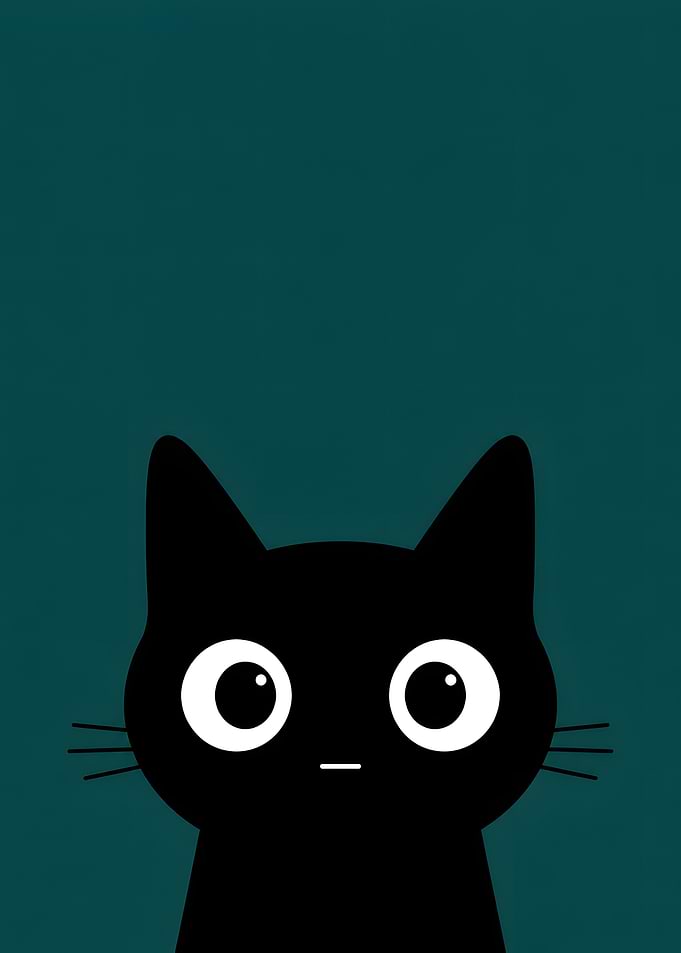 Cute Black Cat Peeking