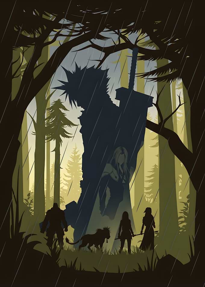 Final Fantasy VII Forest Silhouette