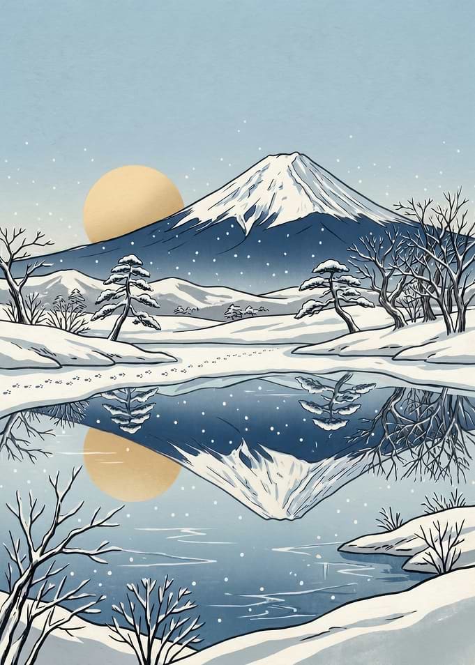 Winter Mountain Reflection