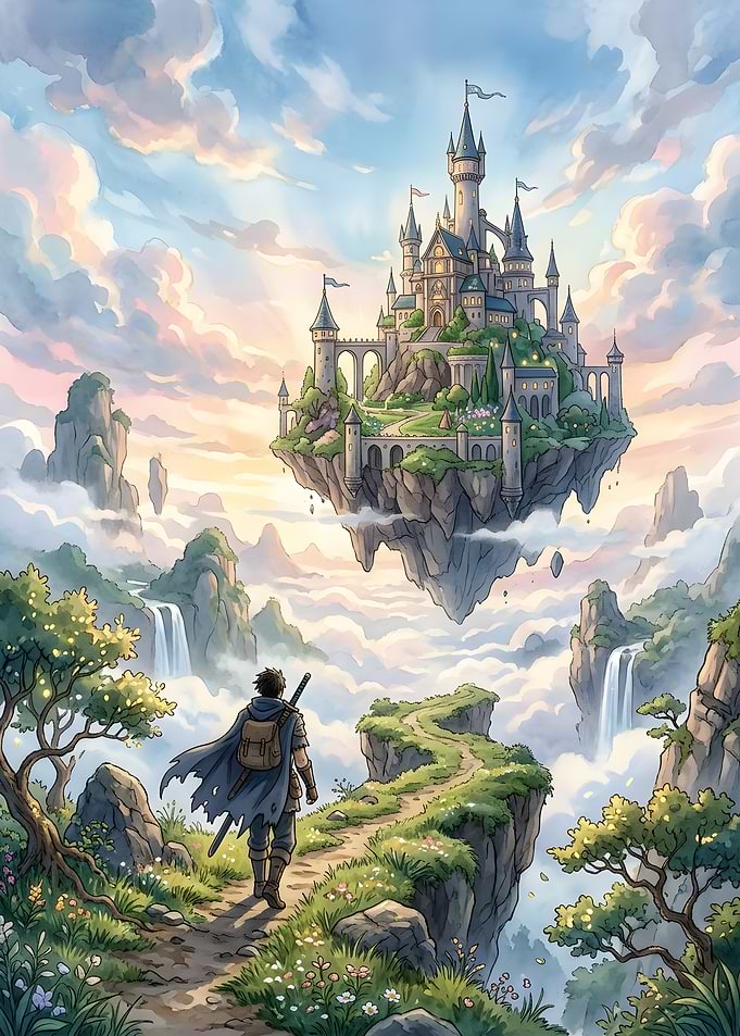 Fantasy Floating Castle Landscape