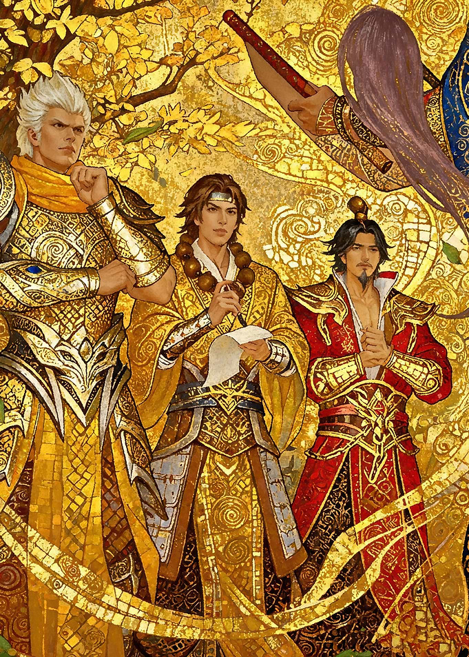 Three Warriors in Golden Armor
