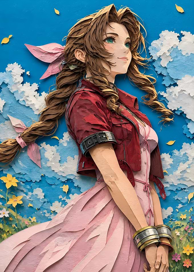 Aerith Gainsborough in a Pink Dress