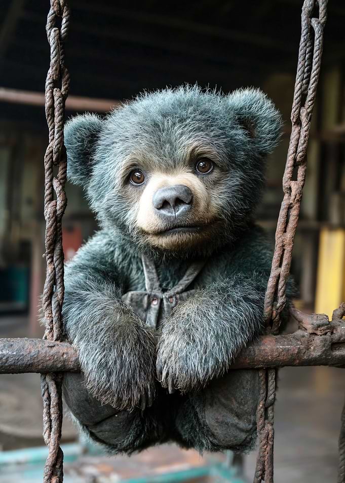 Cute Teddy Bear on a Swing