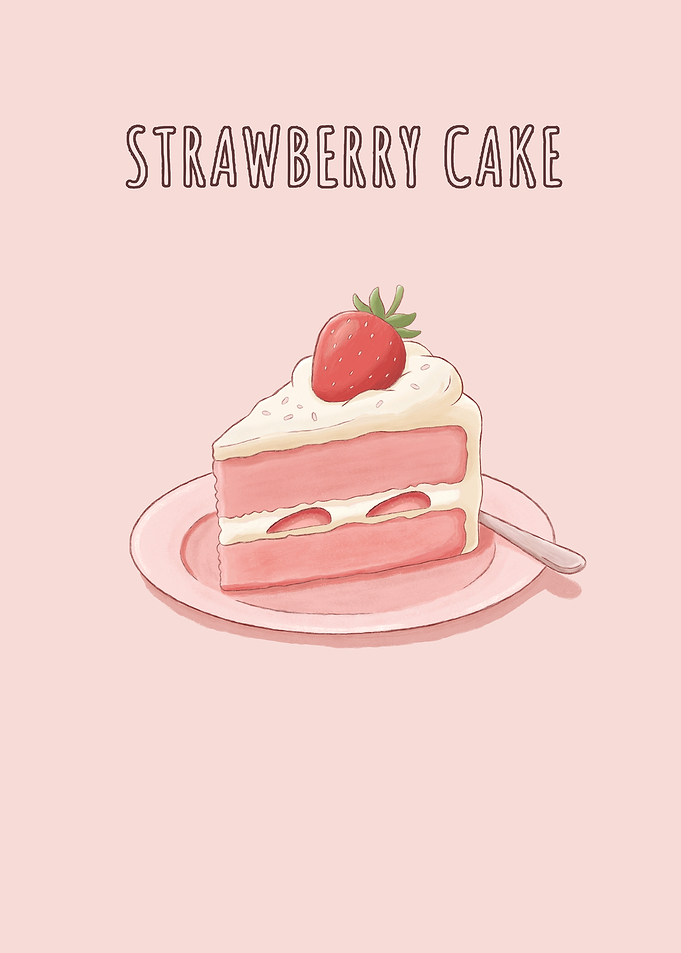 Strawberry Cake Illustration