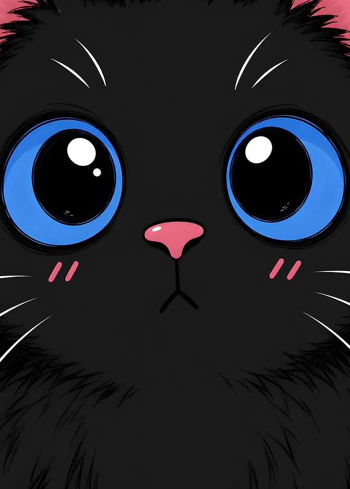 Cute Kawaii Black Cat