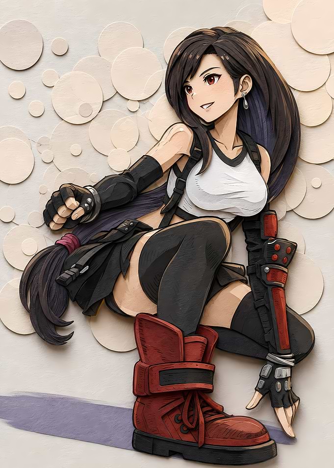 Tifa Lockhart Papercraft Art