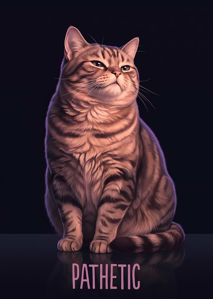 Pathetic Cat Illustration