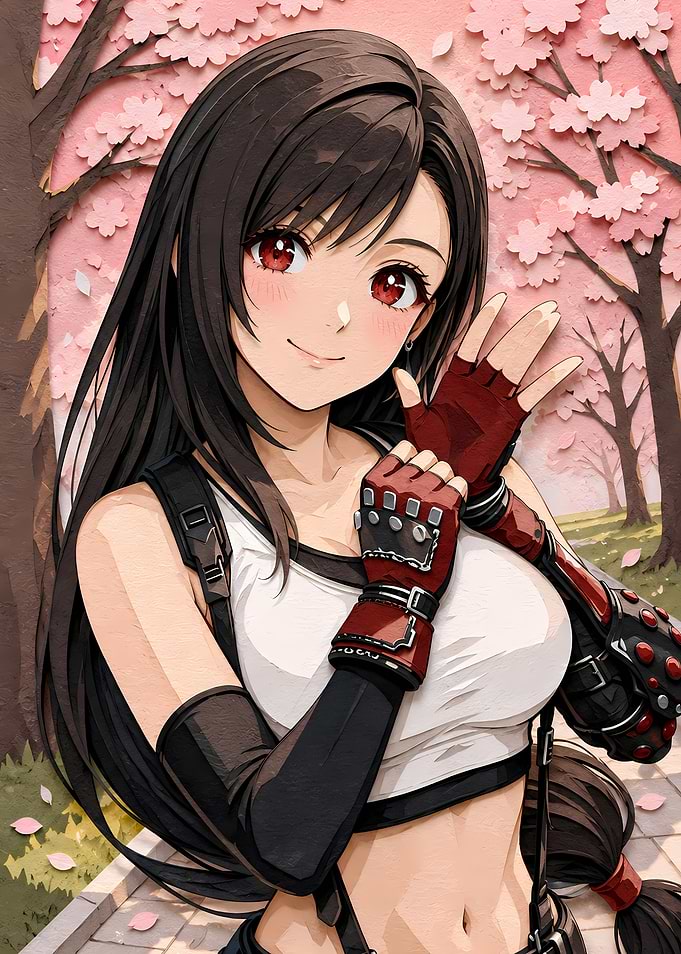 Tifa Lockhart in Cherry Blossom Setting