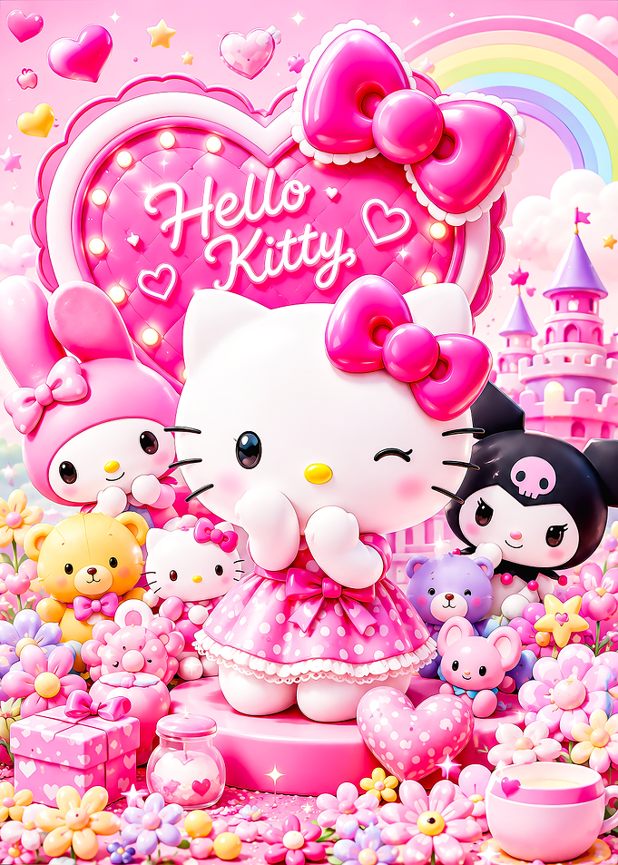 Hello Kitty and Friends in a Pink Wonderland