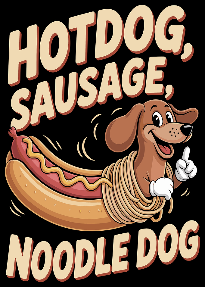 Hotdog Sausage Noodle Dog Cartoon
