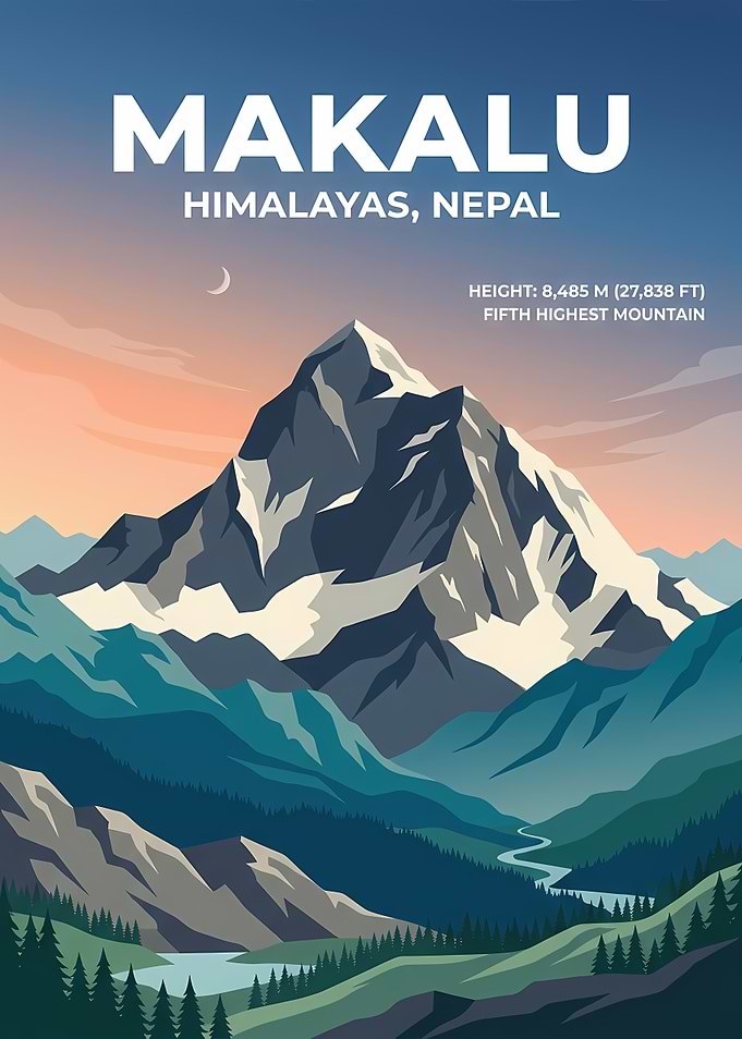 Makalu Mountain Poster