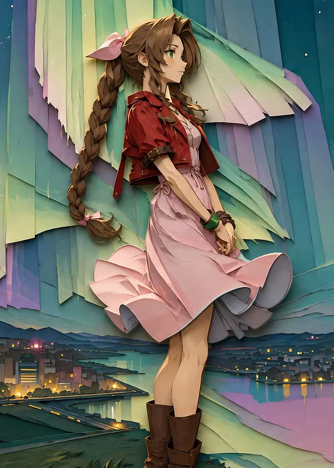 Aerith Gainsborough in a Pink Dress