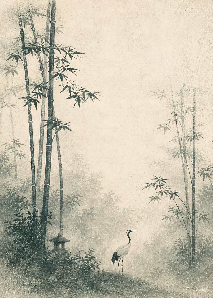 Zen Horizon Bamboo Sanctuary No. 05 – Japanese Bamboo Forest Wall Art