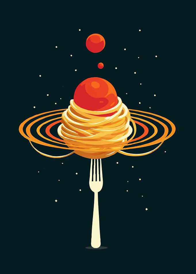 Spaghetti Planet with Rings