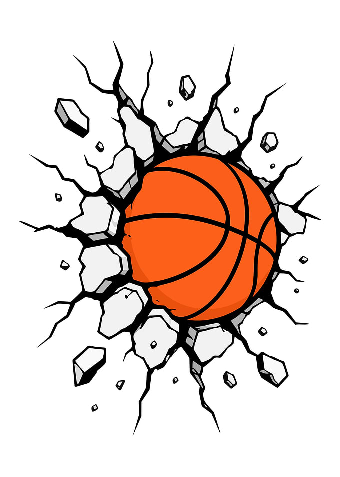 Basketball Breaking Through Wall