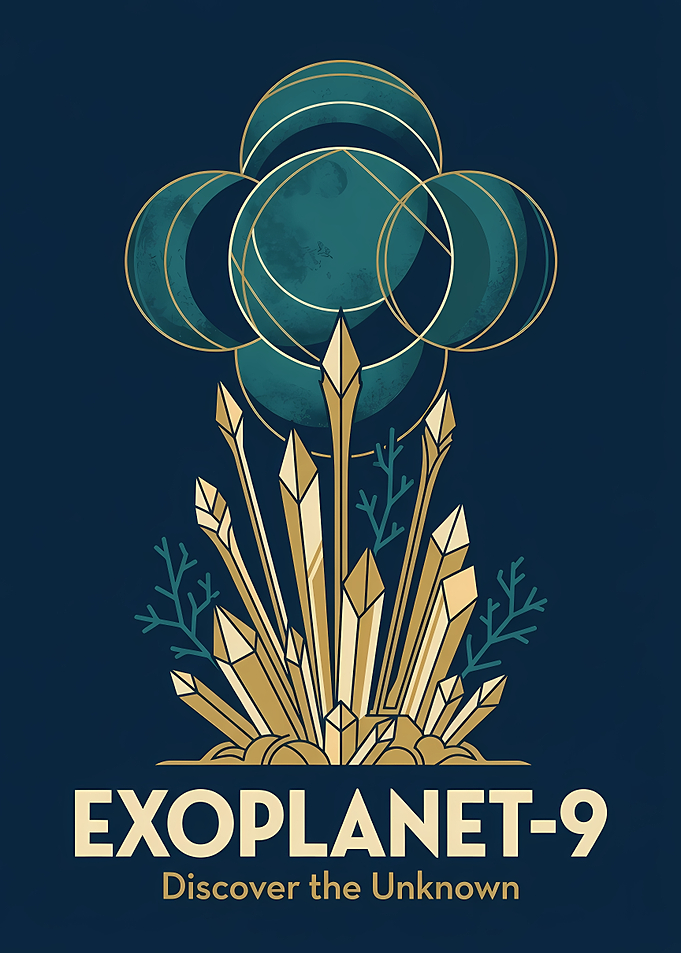 Exoplanet Discovery Vintage Art Deco Space