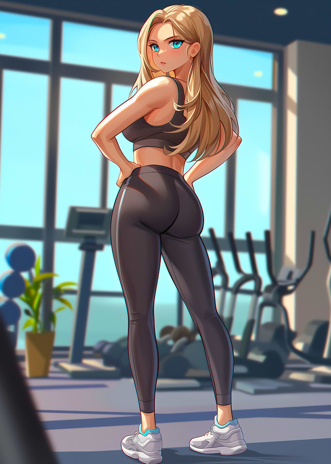 Anime Woman in Gym Attire