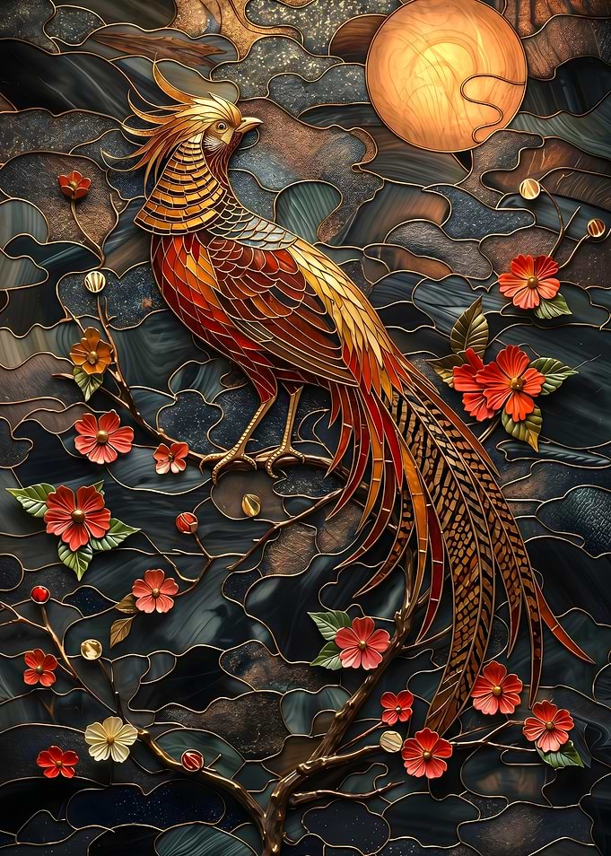 Pheasant Stained Glass Art