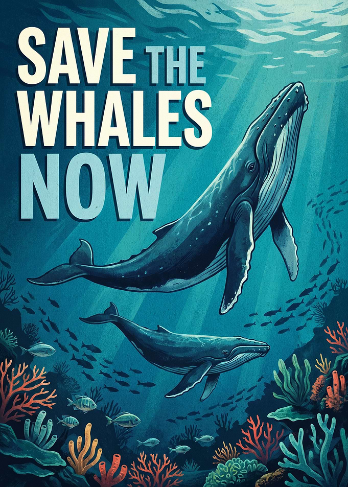 Save the Whales Now Poster