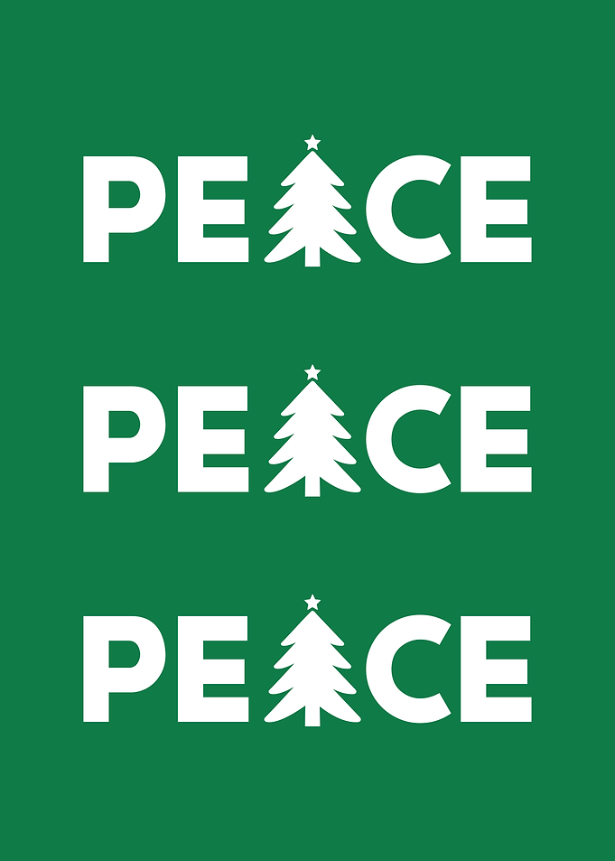 Peace Christmas Tree | Minimalist Holiday Typography & Festive Design