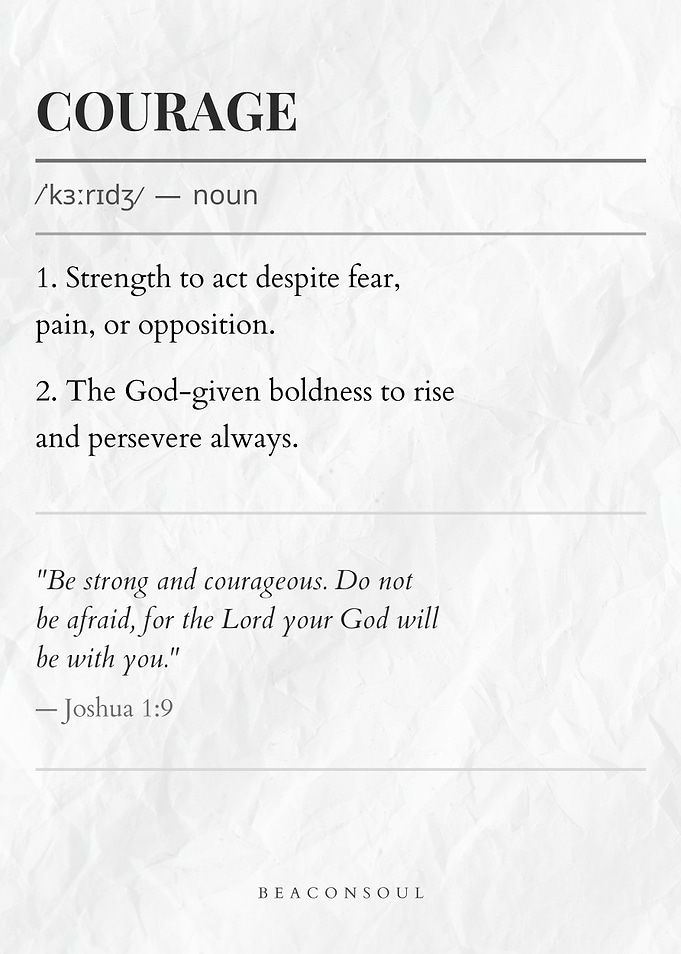 Courage Definition Wall Art — Christian Print Bible Verse | BeaconSoul