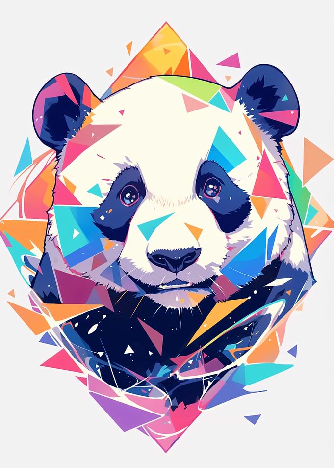 Geometric Panda Portrait