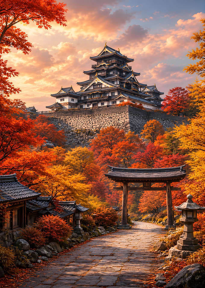 Japanese Castle in Autumn