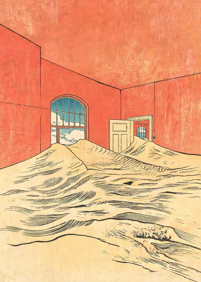 Surreal Room Filled With Sand
