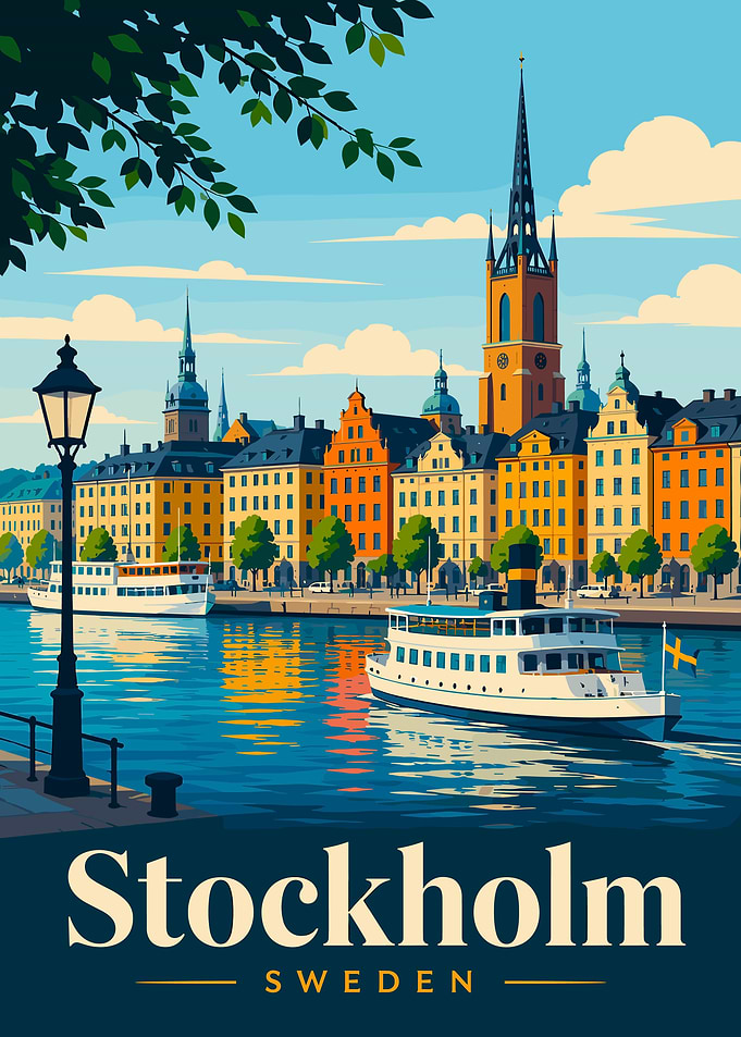 Stockholm Cityscape with Boats
