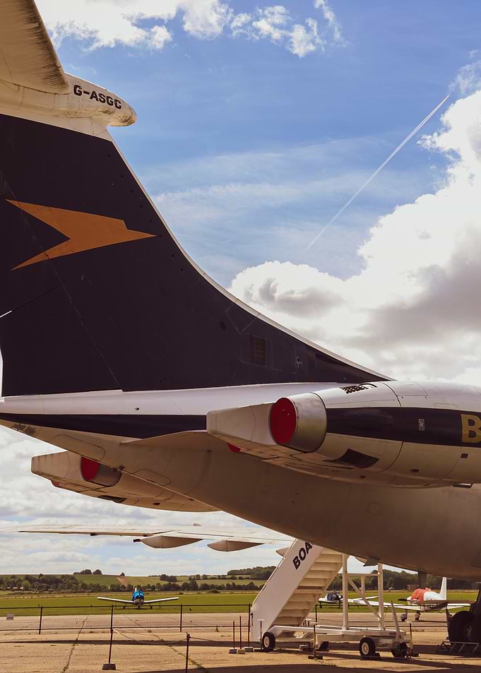 Close-up of a vintage airplane tail