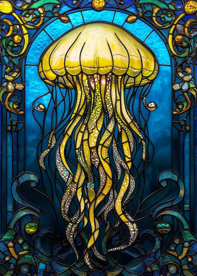 Jellyfish Stained Glass