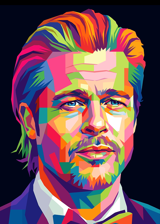 Brad Pitt Pop Art Portrait