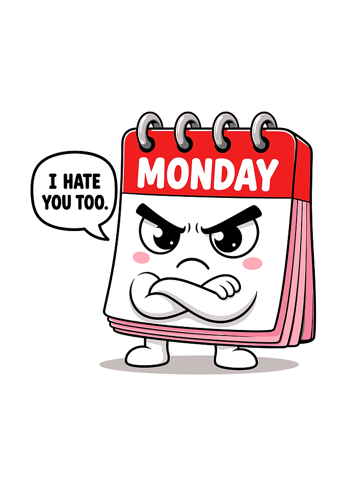 Monday I Hate You Too Funny Angry Monday Calendar Cartoon