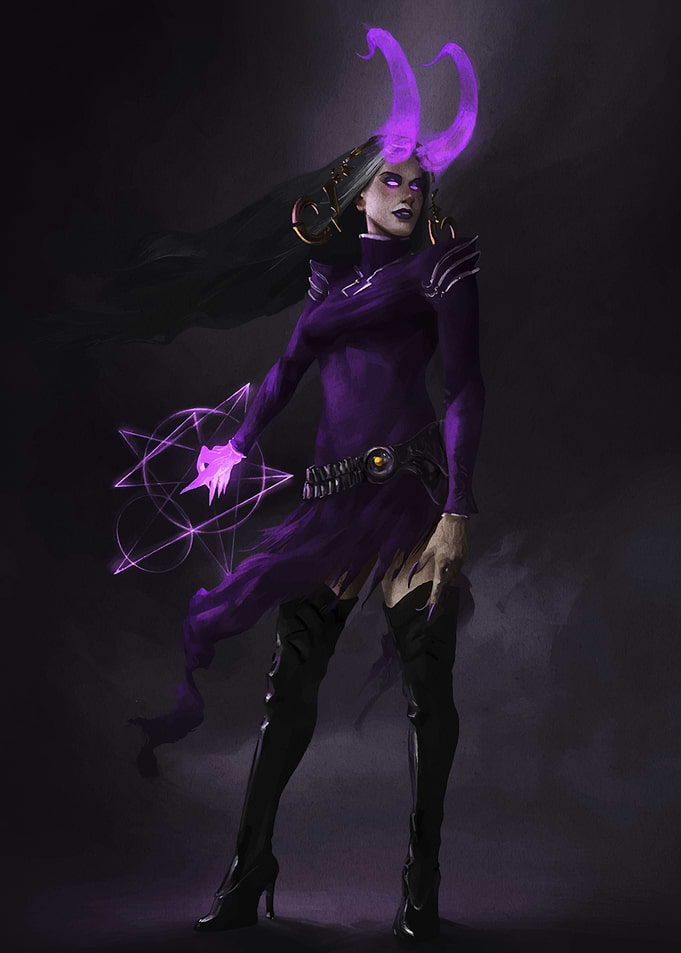 Dark Sorceress with Purple Magic