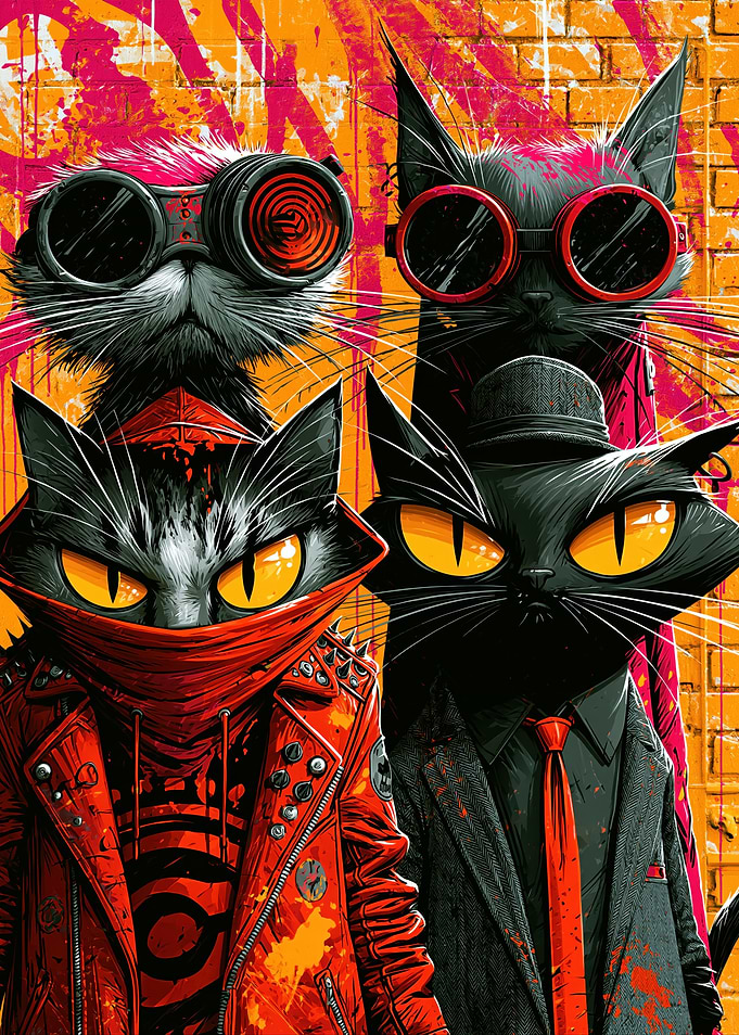 Four Cool Cats in Streetwear