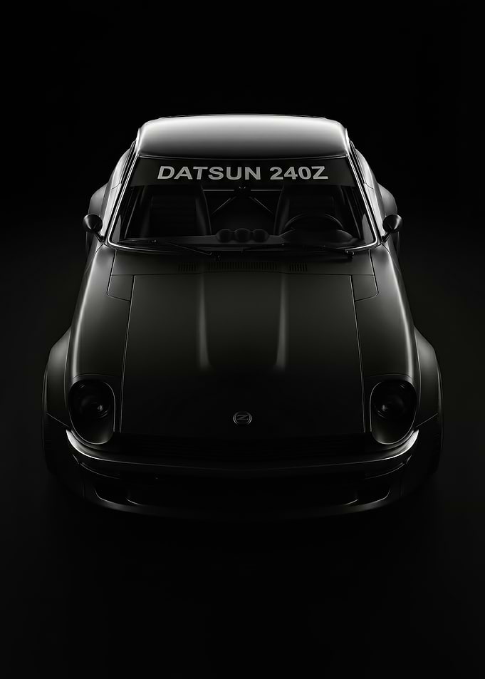 sleek Matte Black Datsun 240Z