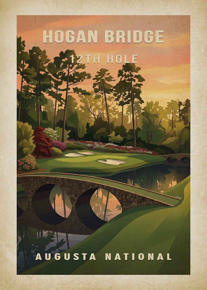 Augusta National Hogan Bridge 12th Hole Poster