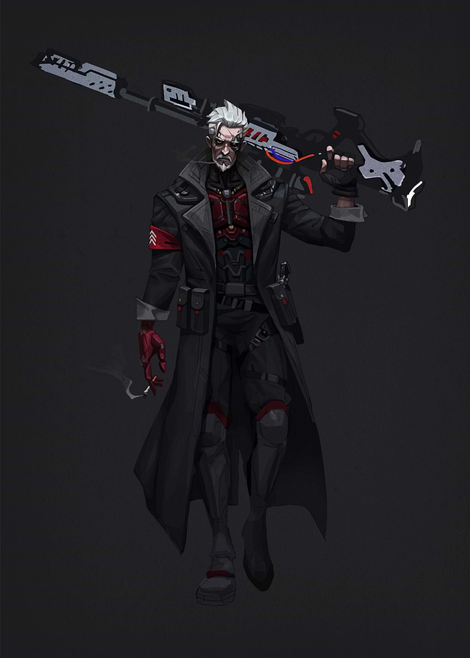 Cyberpunk Soldier with Sniper Rifle