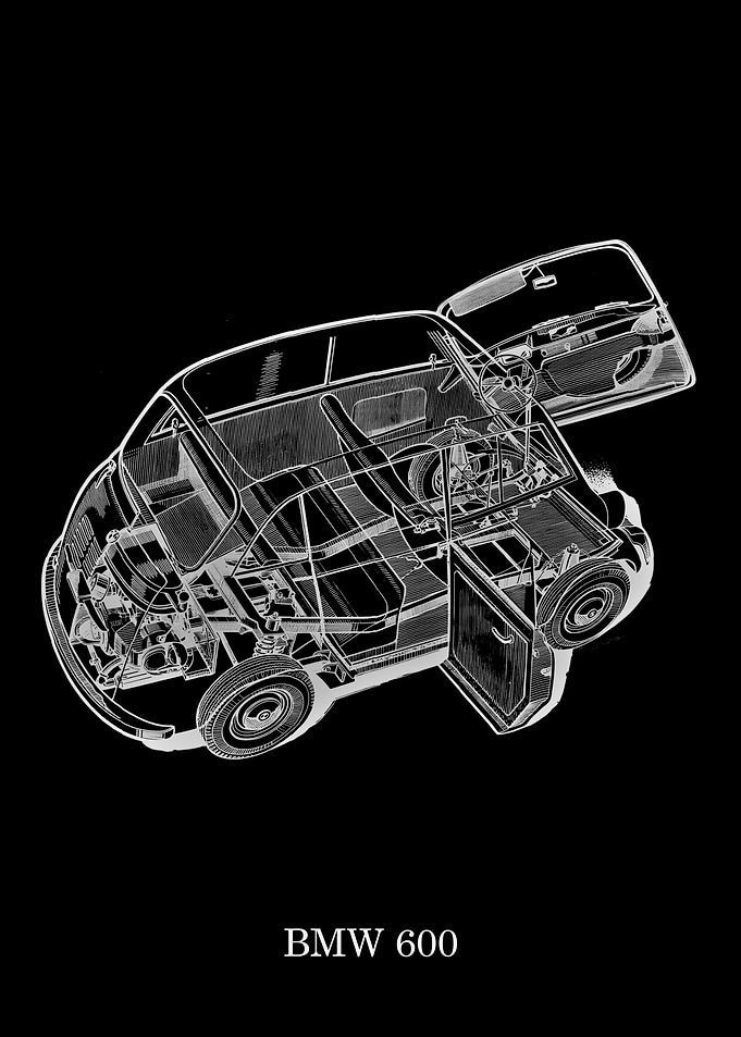 BMW 600 Cutaway Illustration
