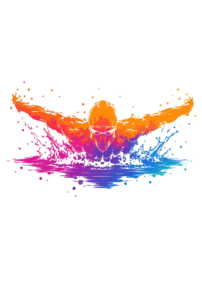 Swimmer in Butterfly Stroke
