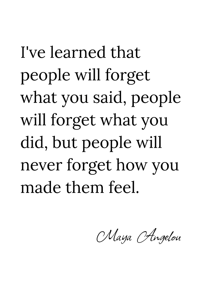 Maya Angelou Quote Poster I've learned that people will forget what you said, people will forget
