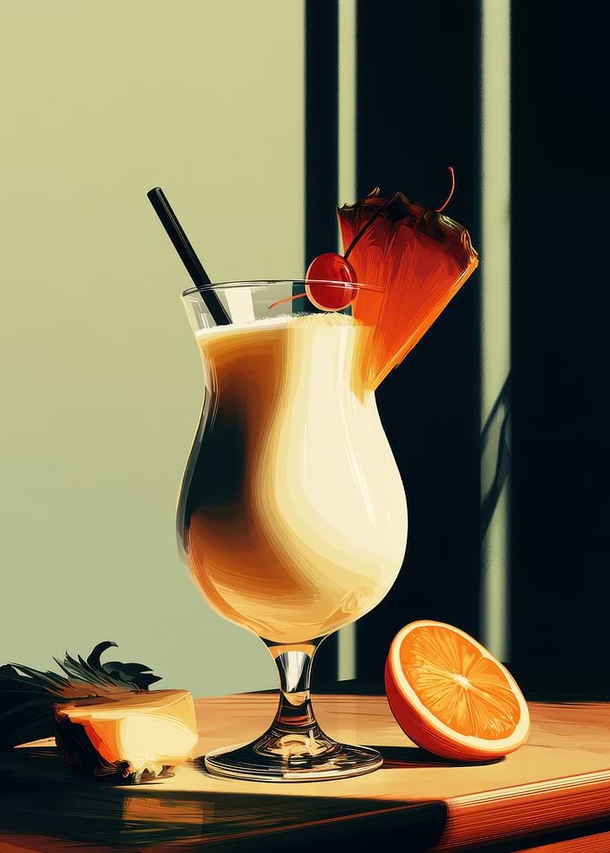 Tropical Cocktail with Pineapple and Orange