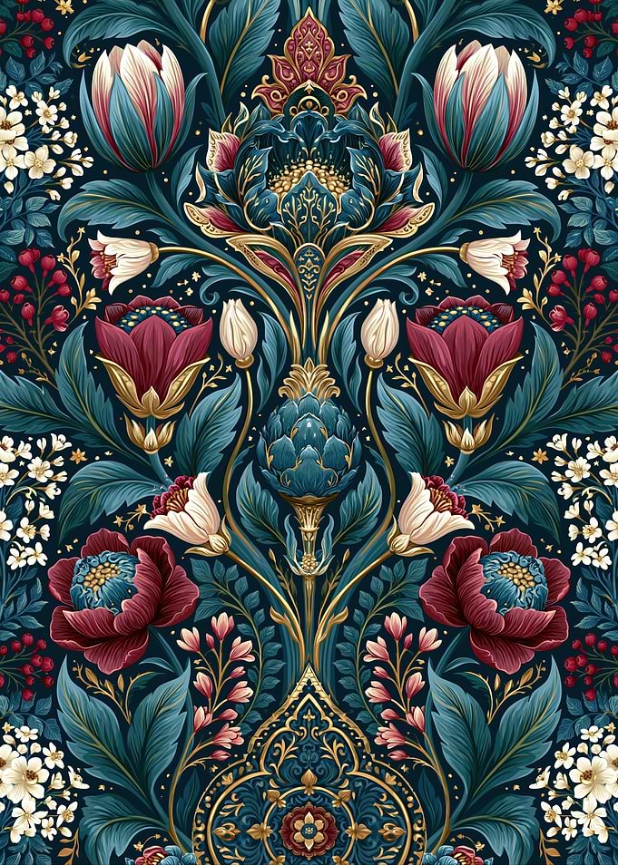 Intricate Floral Art Nouveau Pattern