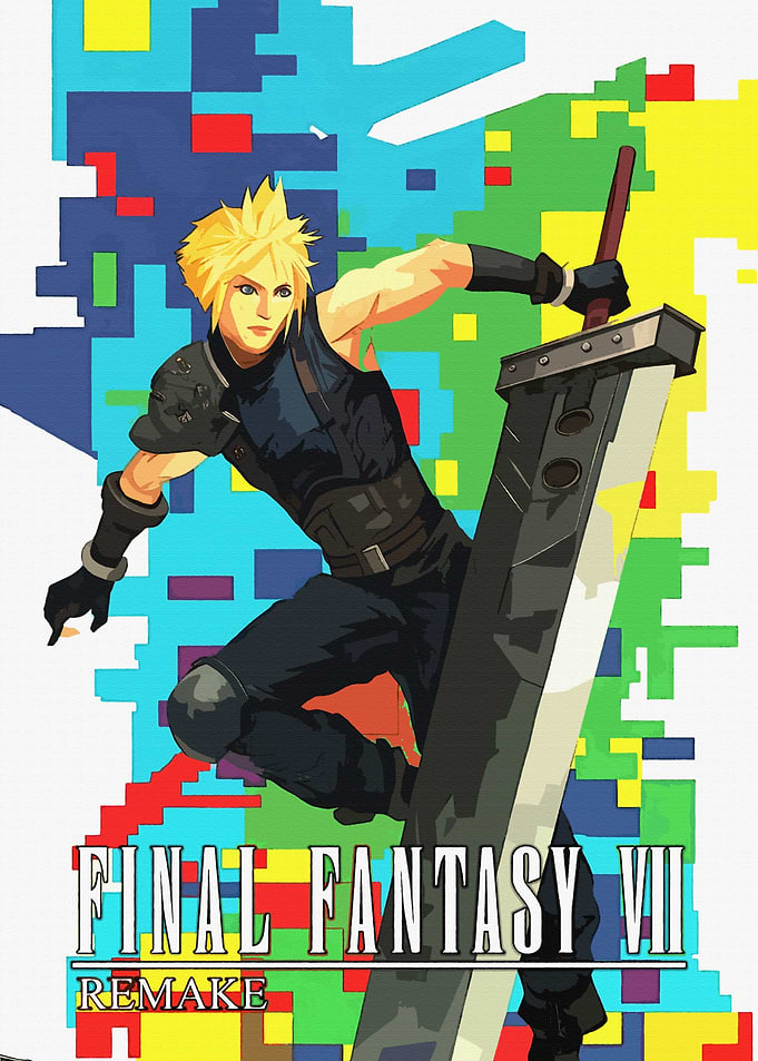 Cloud Strife Final Fantasy VII Remake Poster