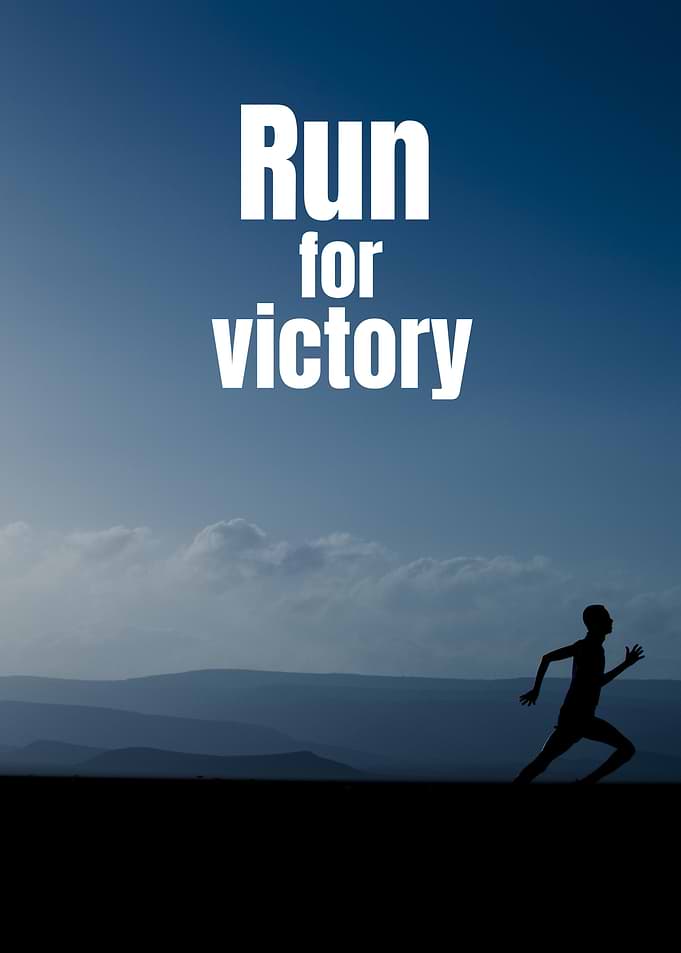Runner racing towards victory