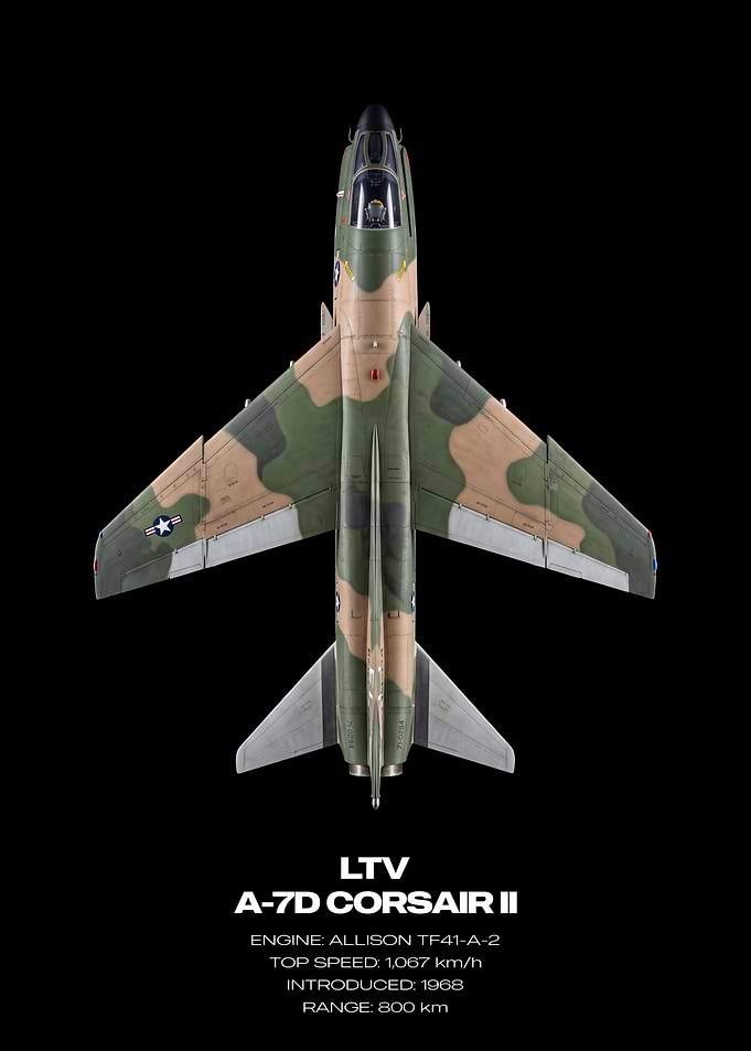 LTV A-7D Corsair II Top View