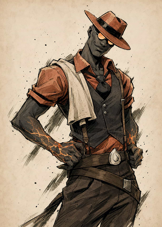 Man in Fedora and Suspenders